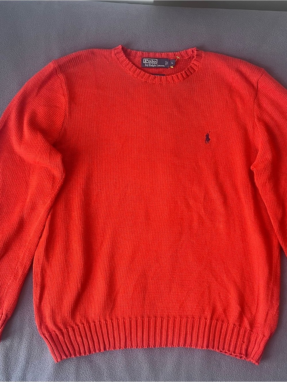 Polo by Ralph Lauren Men’s Bright Red Crewneck Sweater